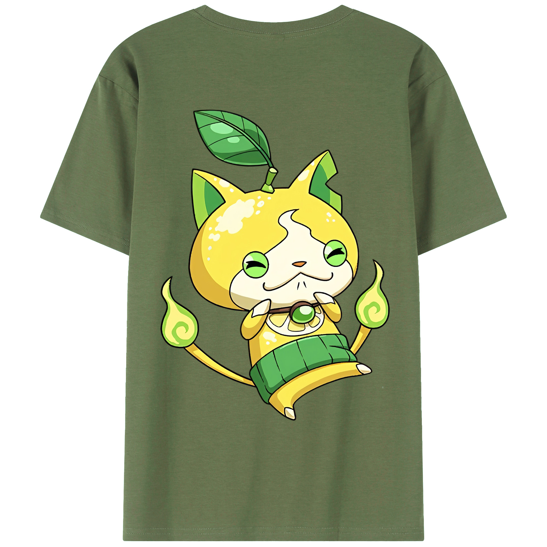 （画像用） 妖怪ウォッチ Yo-kai Watch 綿100％ メンズ半袖Tシャツ（バックプリント） 通気性